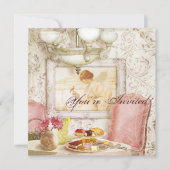 Party Einladung mit hohem Tee. Shabby Chic, Viktor (Vorderseite)