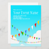 Party Einladung mit Kleinkindern (Vorne/Hinten)