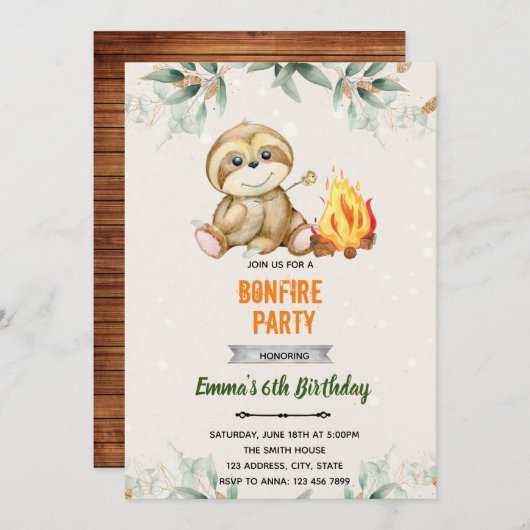 Party Einladung mit langsamerem Schlummer (Vorne/Hinten)