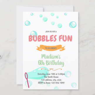 Party Einladung mit Niedlichen Blasen