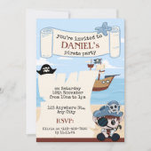 Party Einladung mit Niedlicher Schildkröte und Sch (Vorderseite)