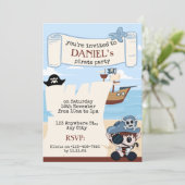 Party Einladung mit Niedlicher Schildkröte und Sch (Stehend Vorderseite)