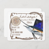 Party Einladung mit Seeteufel (Vorne/Hinten)