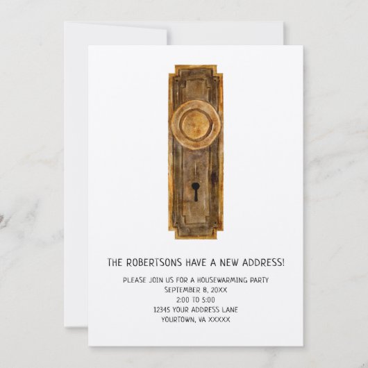 Party Einladung mit Türknopf (Vorderseite)