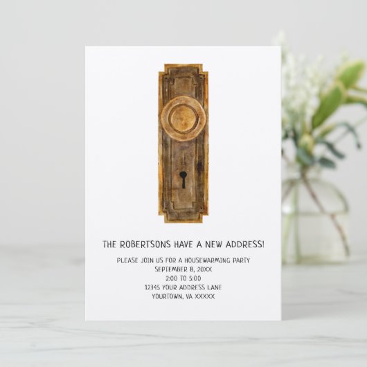 Party Einladung mit Türknopf (Stehend Vorderseite)