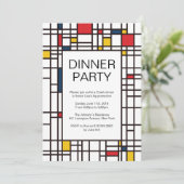 Party Einladung Mondrian De Stijl (Stehend Vorderseite)