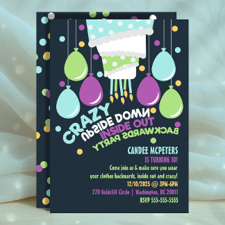 Party Einladung nach unten nach hinten