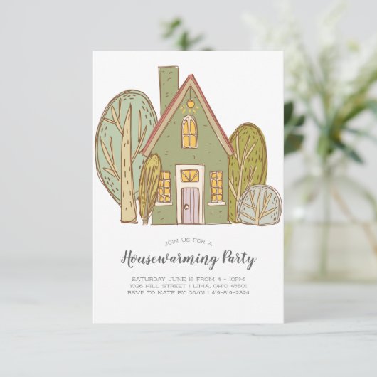 Party Einladung | Neue Nachbarschaft (Stehend Vorderseite)