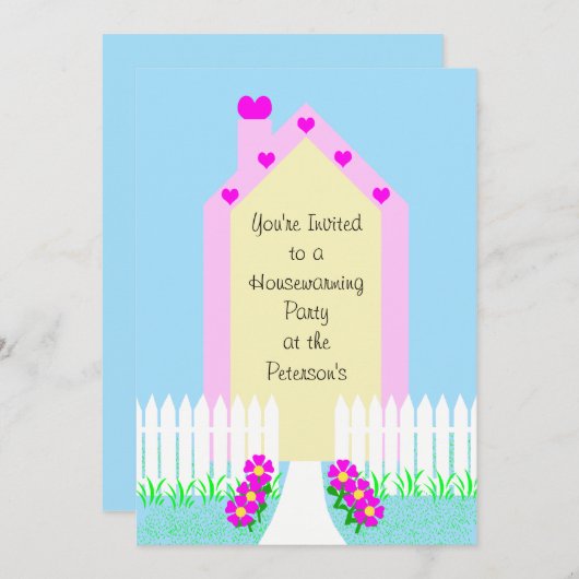 Party Einladung Niedlich (Vorne/Hinten)