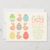 Party Einladung niedliche Bunnies und Ostereier (Vorderseite)