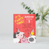 Party Einladung niedlicher landwirtschaftlicher Nu (Stehend Vorderseite)