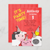 Party Einladung niedlicher landwirtschaftlicher Nu (Vorne/Hinten)