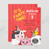 Party Einladung niedlicher landwirtschaftlicher Nu (Vorne/Hinten)