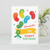 Party Einladung Nierentransplantation Geburtstag A (Stehend Vorderseite)