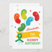 Party Einladung Nierentransplantation Geburtstag A (Vorne/Hinten)