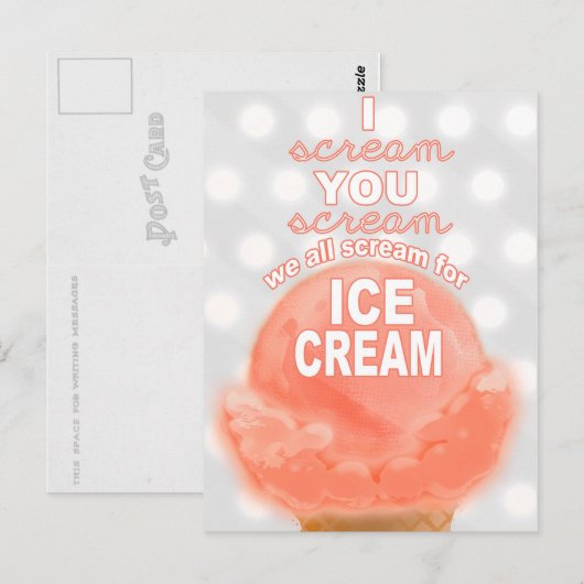 Party Einladung oder Werbeaktion von Eiscreme - Postkarte (Vorne/Hinten)