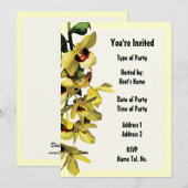 Party Einladung - Orchid-Design (Vorne/Hinten)