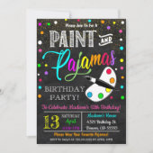 Party Einladung Paint und Pajamas (Vorderseite)
