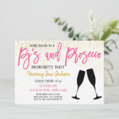 Party Einladung Pajamas & Prosecco (Stehend Vorderseite)