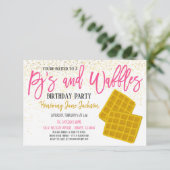 Party Einladung Pajamas und Waffeln (Stehend Vorderseite)