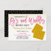 Party Einladung Pajamas und Waffeln (Vorne/Hinten)