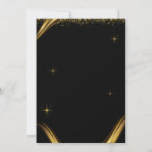 Party Einladung Pension Elegantes Schwarzes Gold (Rückseite)