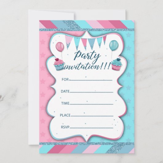 Party Einladung per Hand (Vorderseite)