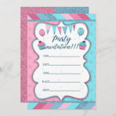 Party Einladung per Hand (Vorne/Hinten)