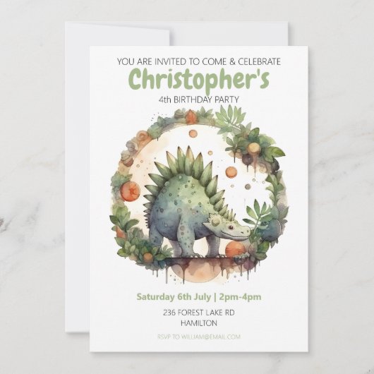 Party Einladung personalisierter Kindergeburtstag (Vorderseite)