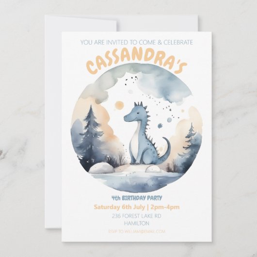 Party Einladung personalisierter Kindergeburtstag (Vorderseite)