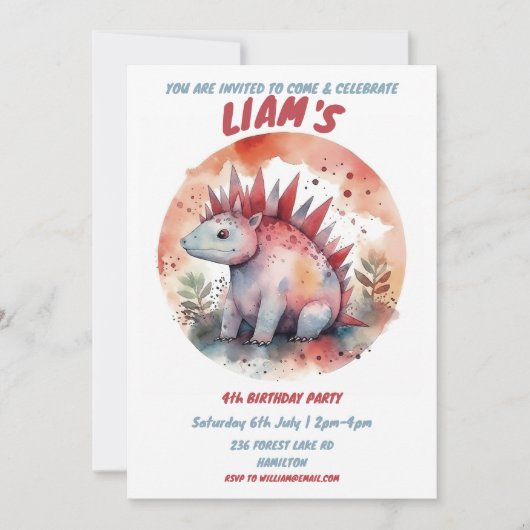 Party Einladung personalisierter Kindergeburtstag (Vorderseite)