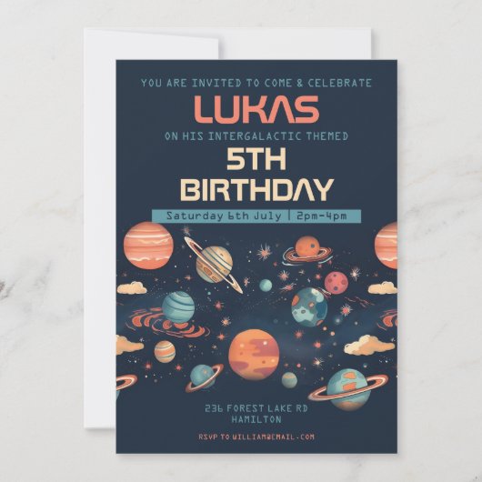 Party Einladung personalisierter Kindergeburtstag (Vorderseite)