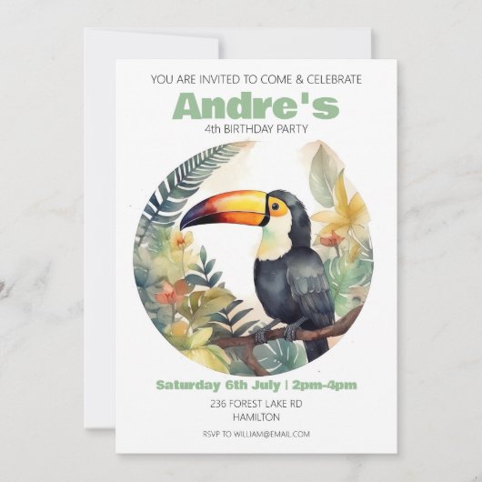 Party Einladung personalisierter Kindergeburtstag (Vorderseite)