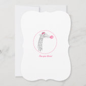 Party Einladung Pink Bubblegum und Giraffe (Rückseite)