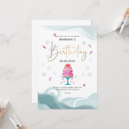 Party Einladung | Pink Cake Theme | Custo