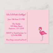 Party Einladung Pink Flamingo Palm Tree Ananas (Rückseite)