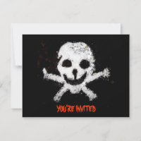 Party Einladung Pirate Skull und Crossbones