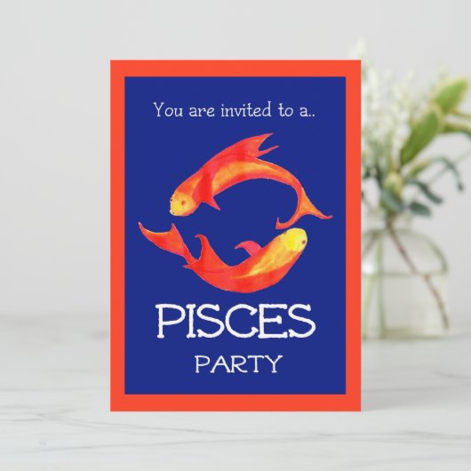 Party Einladung "Pisces" (Stehend Vorderseite)