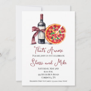 Party Einladung Pizza und Wine Engagment