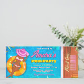 Party Einladung Pool (Stehend Vorderseite)