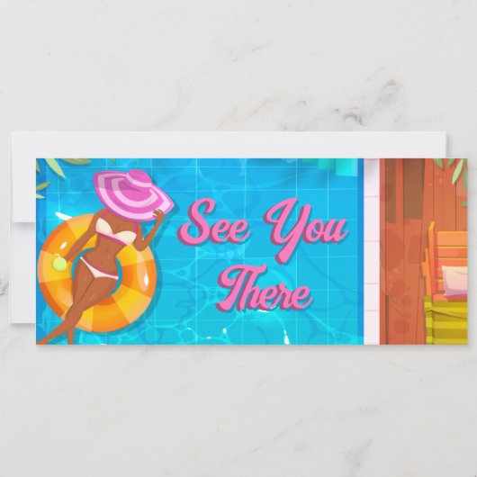 Party Einladung Pool (Rückseite)