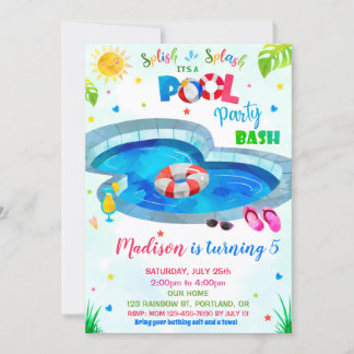 Party Einladung Pool-Geburtstagseinladung