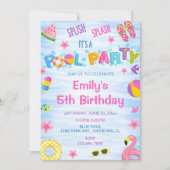 Party Einladung-Pool-Party zum Geburtstag einladen Einladung (Vorderseite)