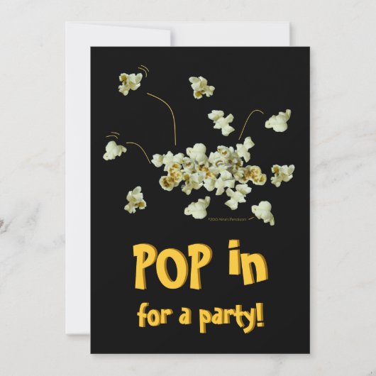 Party Einladung Popping Popcorn Vorlage (Vorderseite)