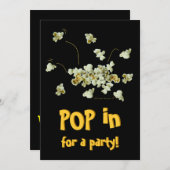 Party Einladung Popping Popcorn Vorlage (Vorne/Hinten)