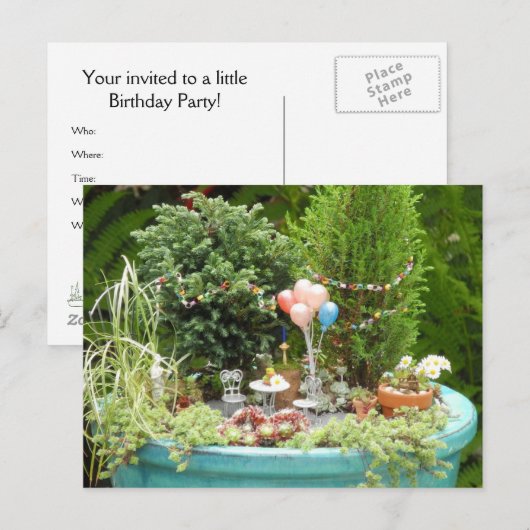 Party Einladung Postkarte (Vorne/Hinten)