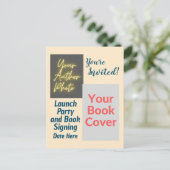 Party Einladung Postkarte mit Buchabdeckung starte (Stehend Vorderseite)