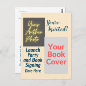 Party Einladung Postkarte mit Buchabdeckung starte (Vorne/Hinten)