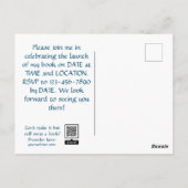 Party Einladung Postkarte mit Buchabdeckung starte (Rückseite)