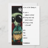 Party Einladung Postkarte Niedliche Alien Hallowee (Rückseite)